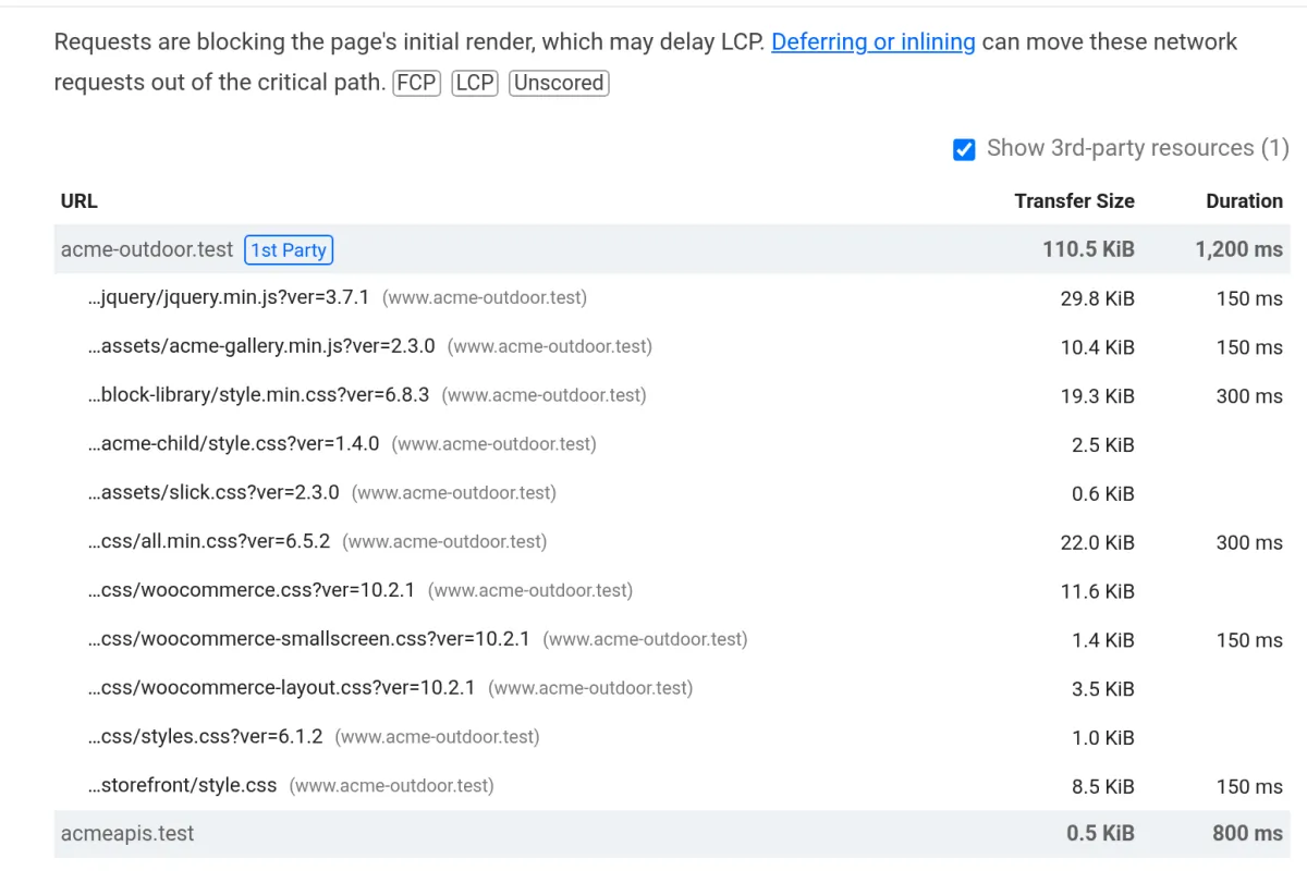 Core Web Vitals Render-blocking requests in Lighthouse: how to fix them