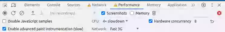 chrome perfomance panel slowdown