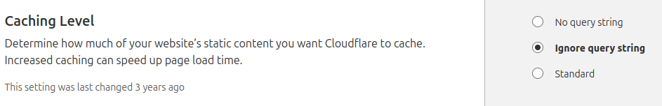 cloudflare settings caching level