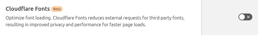 cloudflare settings fonts