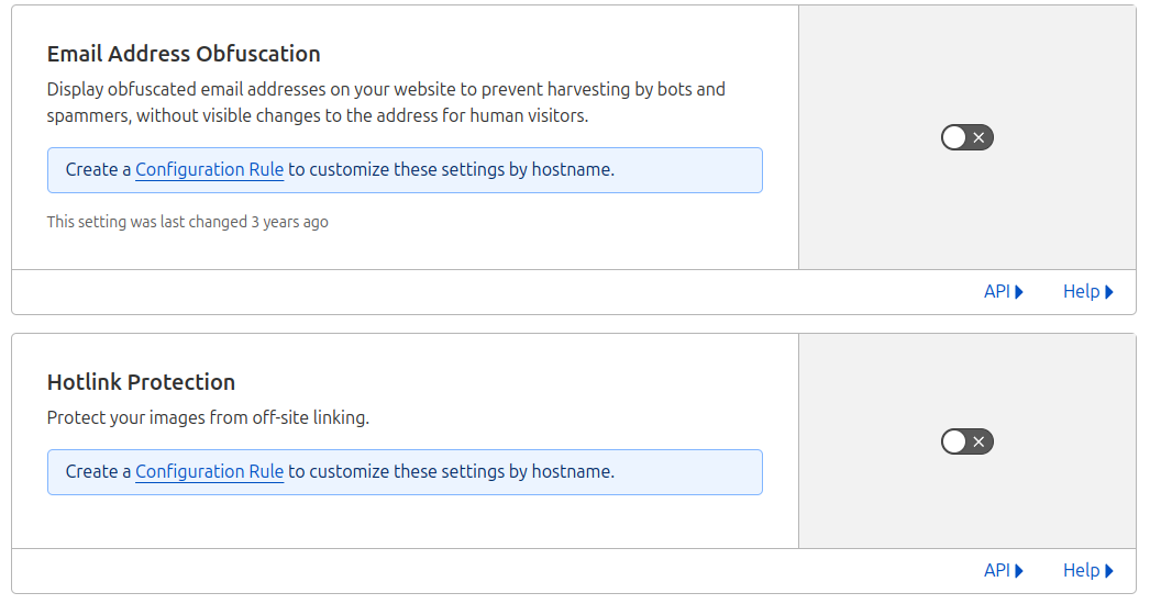 cloudflare settings scrape shield