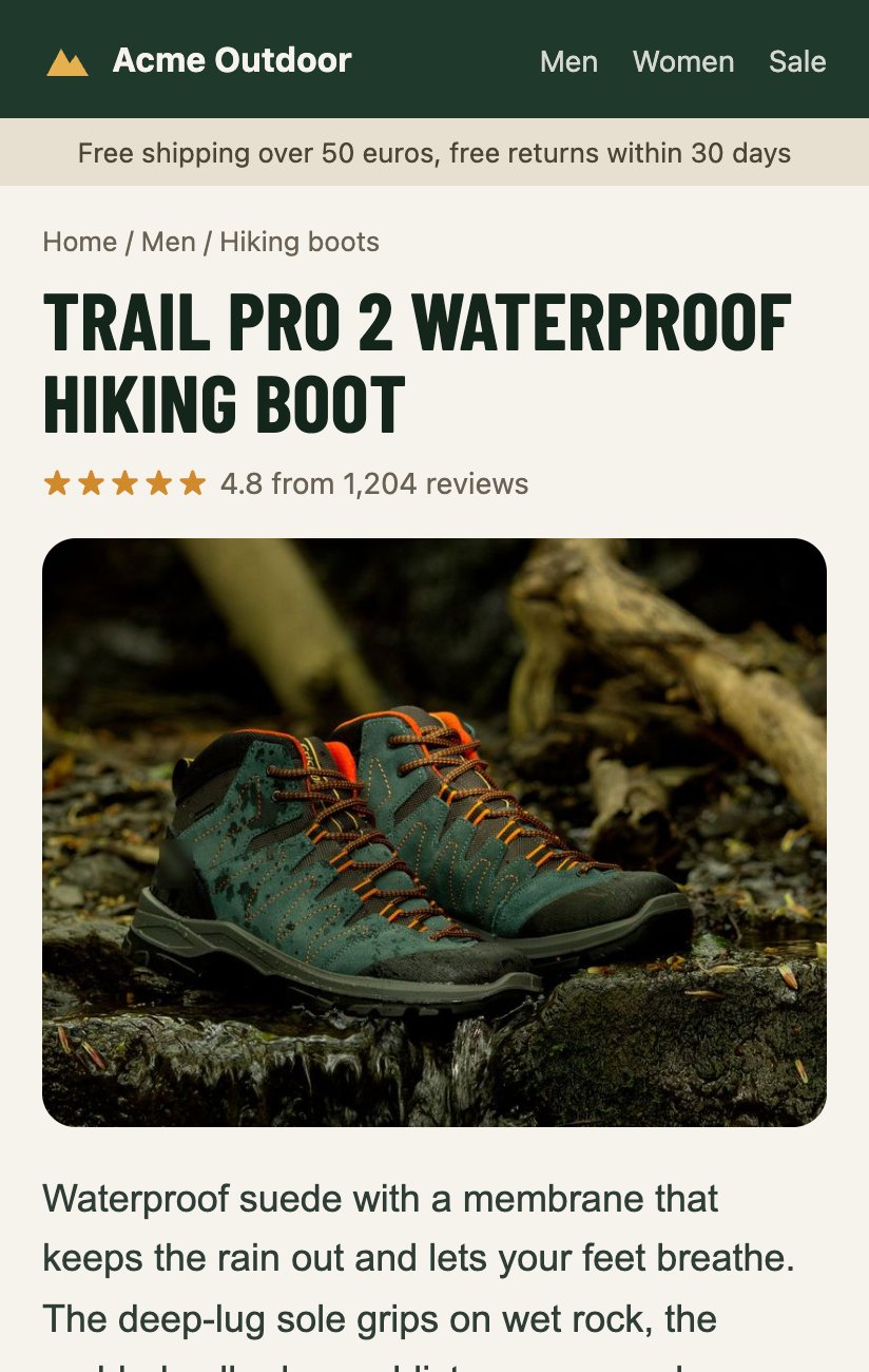 The swap version at 3 seconds: headline, photo and description are all there